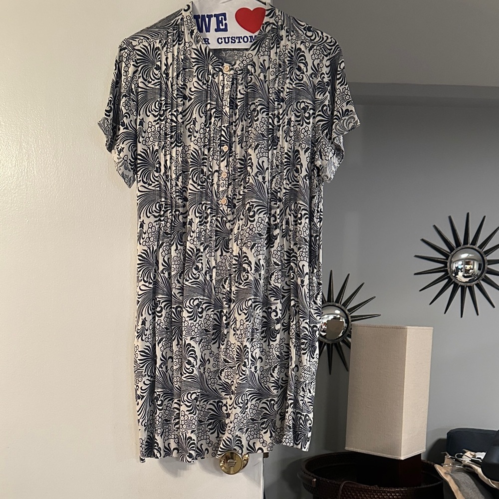 Faherty Black and White Floral Dress